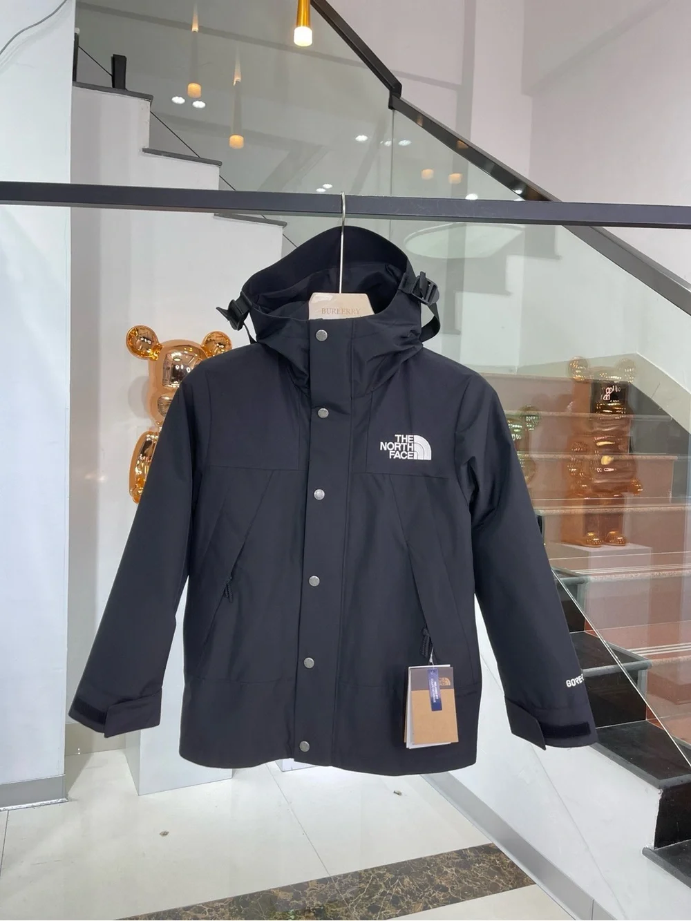 The North Face Black Hooded Waterproof Shell Jacket